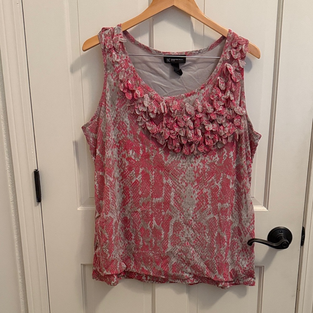 INC International Concepts Pink and Gray Tank Top